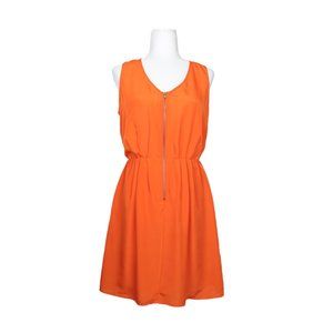 Bar III Orange Dress With Front Zip
